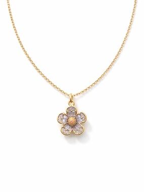 Kate Spade Fleurette Lilac Pendant gold necklace